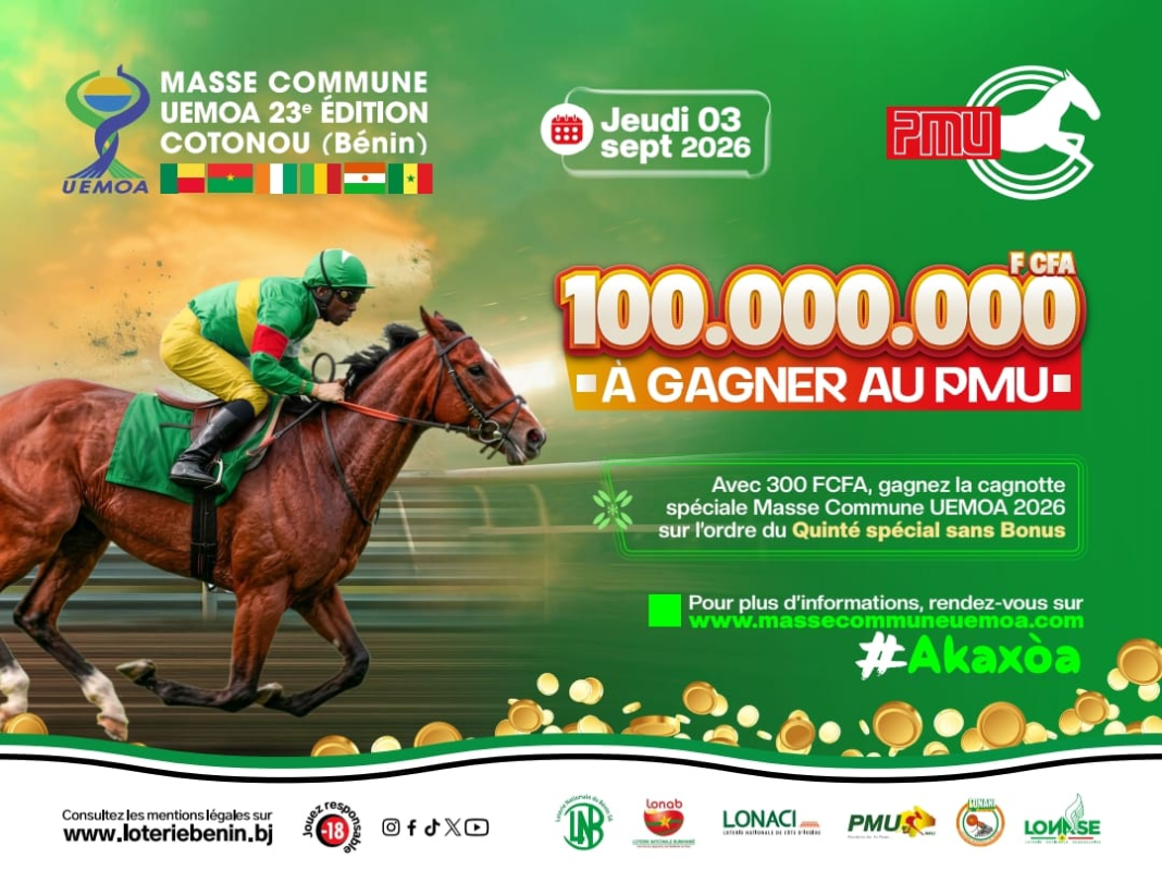 100 millions de FCFA à gagner au PMU avec la Masse Commune UEMOA